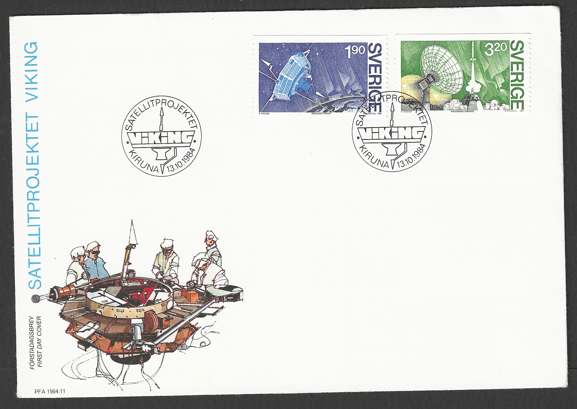 FFF0166 Sverige stamps - FDC - Satellite , Space , 1984 - FFF0166 - Image 1