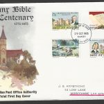 Isle of Man stamps FDC - Man Bible bicentenary, Complete set of 4 Values , 1975 - FFF0170