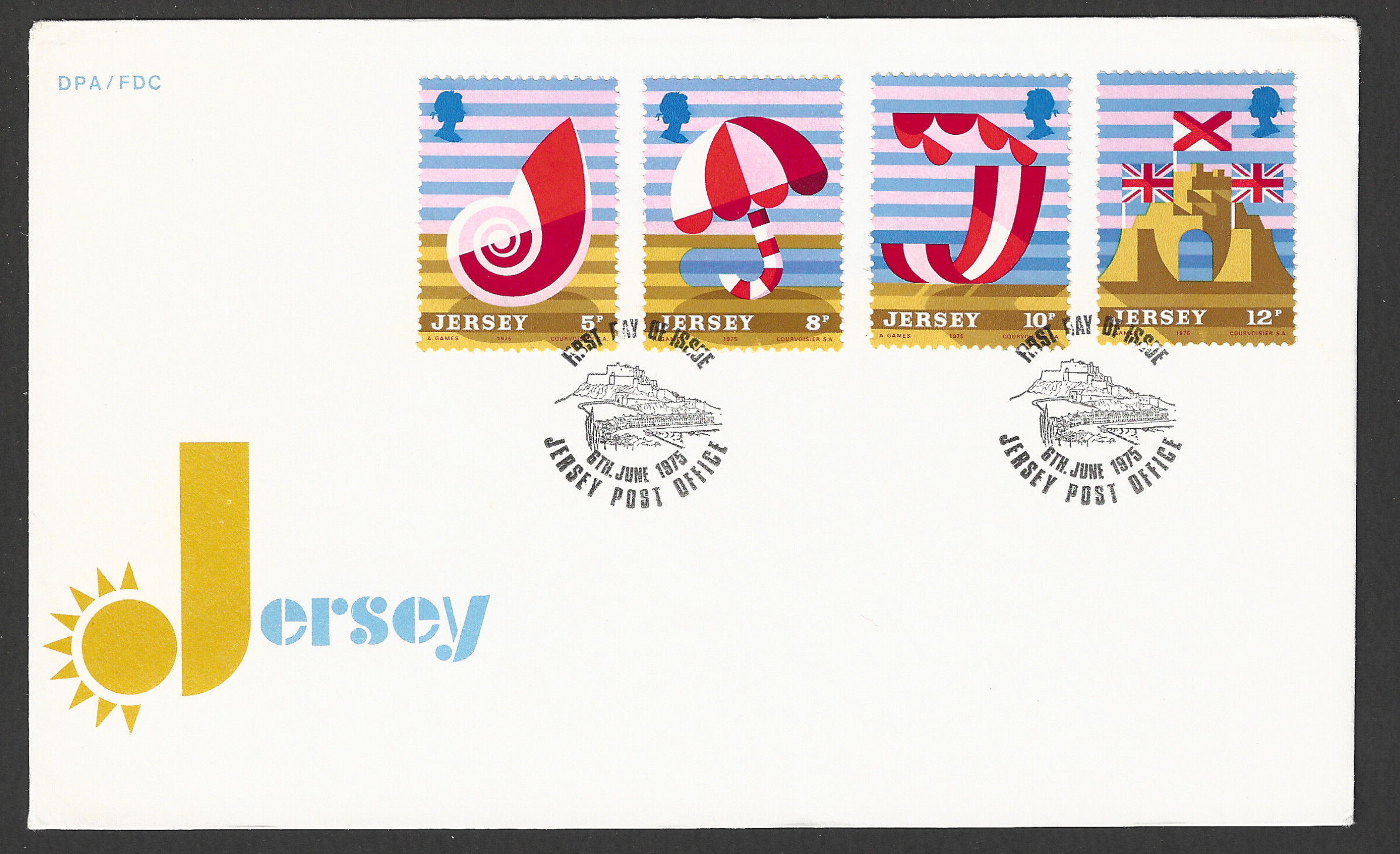 FFF0195 Jersey stamps - FDC - Umberala , flag , 1975 - FFF0195 - Image 1
