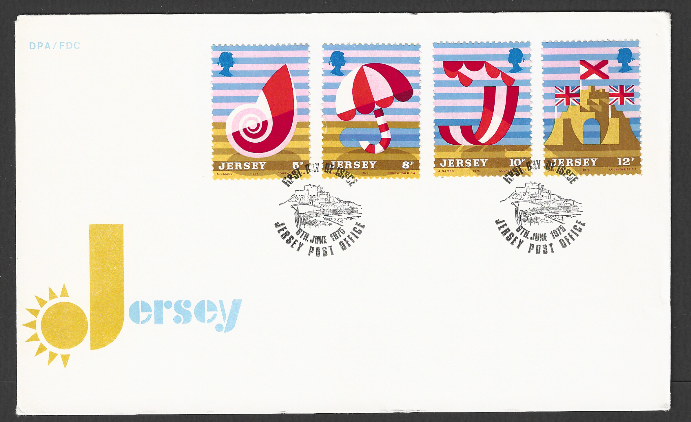 FFF0196 Jersey stamps - FDC - Umberala , flag , 1975 - FFF0196 - Image 1