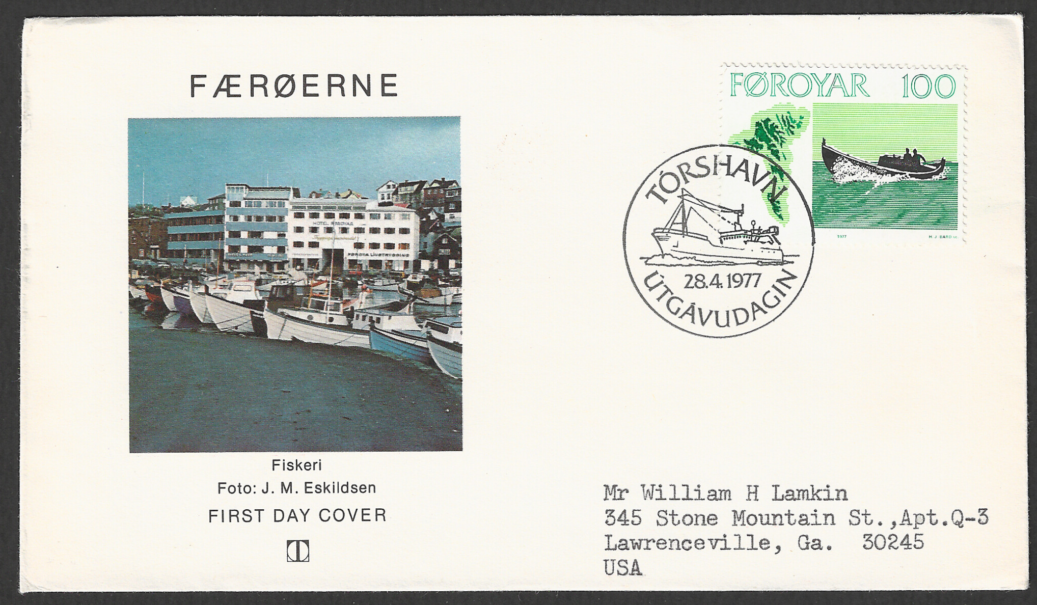 FFF0344 Foroyar stamps FDC - Fiskeri Ship, 1977 - FFF0344 - Image 1