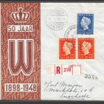Nederland stamps - Jubilee Envelpe used via registered Post , 1948 - FFF0413