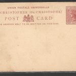 St. christopher Queen victoria UPU post Card, Mint - FFF0417
