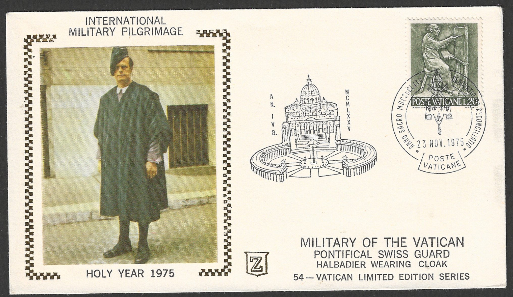 FFF0505 Vaticane stamps - Silk Cachet - International Military Pilgrimage, 1975 - FFF0505 - Image 1